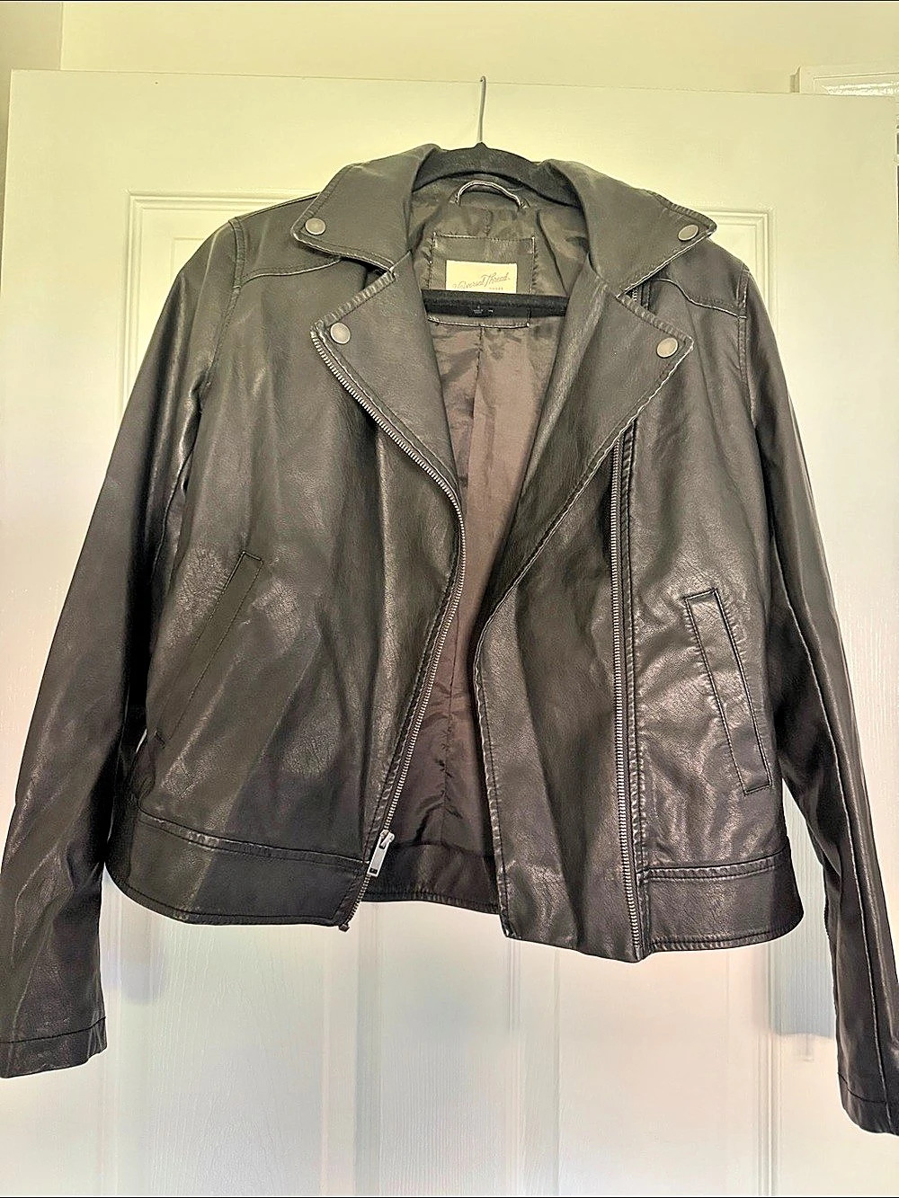 Universal Thread Faux Leather Moto Jacket Black Size Small